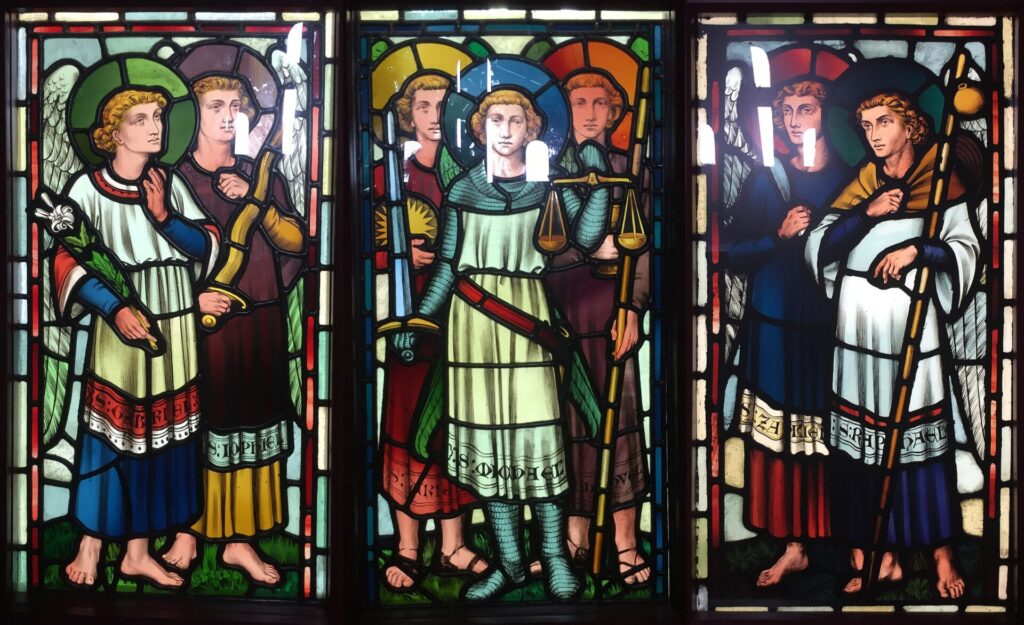 Seven Archangels in stained glass