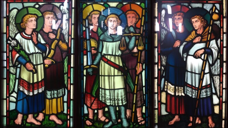 Seven Archangels in stained glass